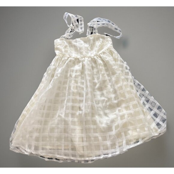TCEC Dresses & Skirts - White gingham TCEC Cottage Core Summer Tie Strap Dress Size M